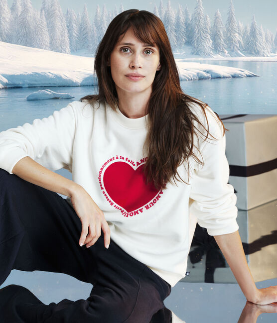 Felpa donna in cotone ecru MILK