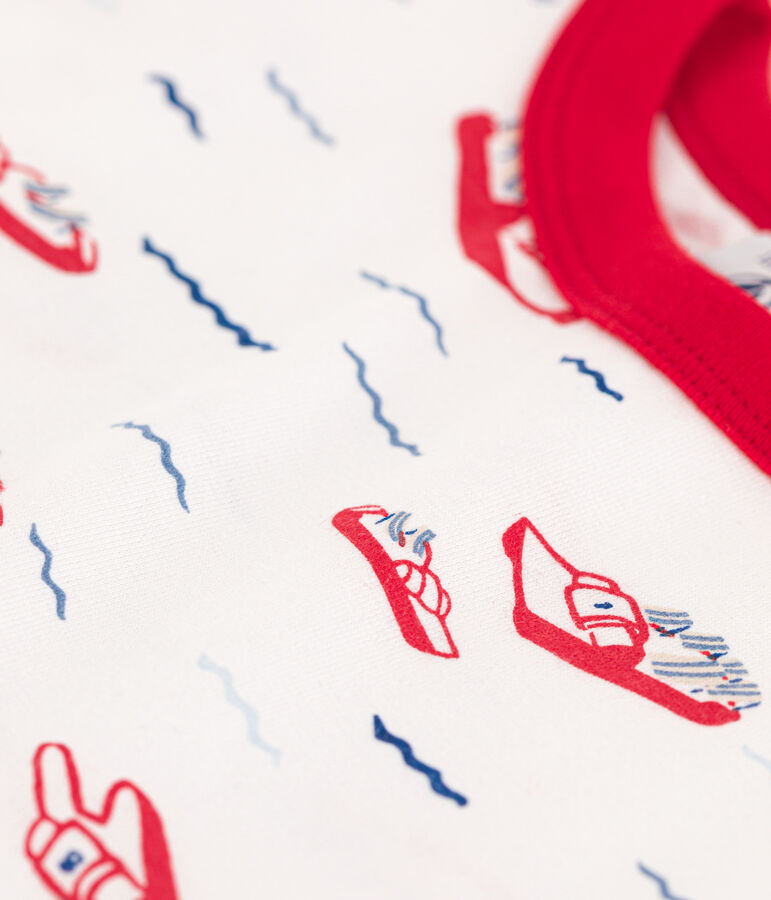 T-shirt a maniche corte beb&egrave; in jersey fantasia bianco/multicolore