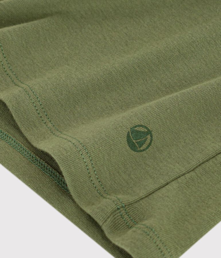 T-shirt a maniche corte in cotone tinta unita donna verde