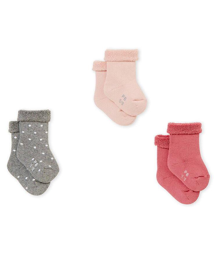 Lotto di tre paia di calzine beb&eacute; unisex multicolore