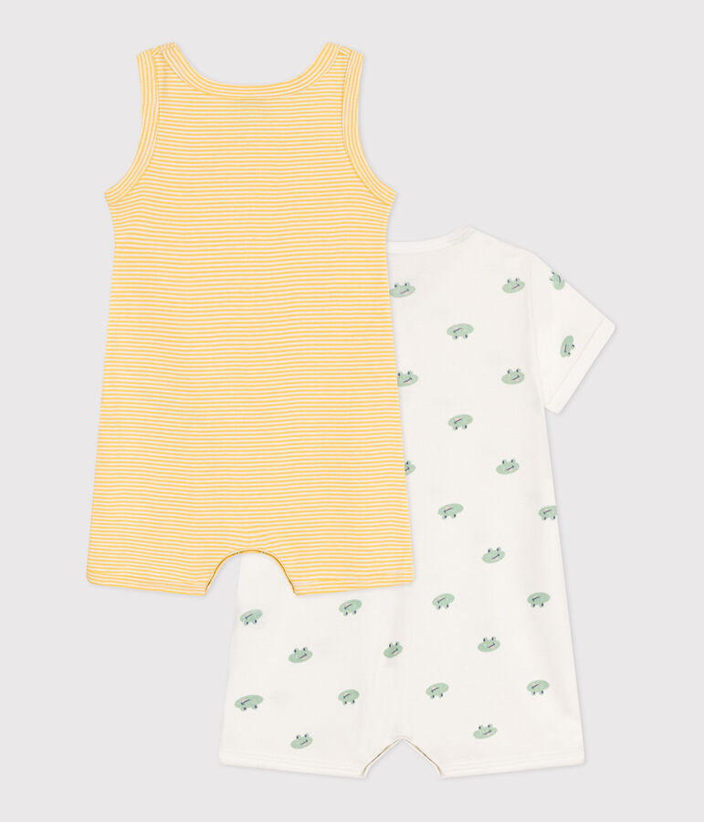 Set di 2 tutine corte in cotone neonato multicolore