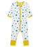 Tutina pigiama senza piedi bambino a costine bianco MARSHMALLOW/blu ALASKA