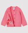 Cardigan bebè bambina con jacquard rosa CHEEK