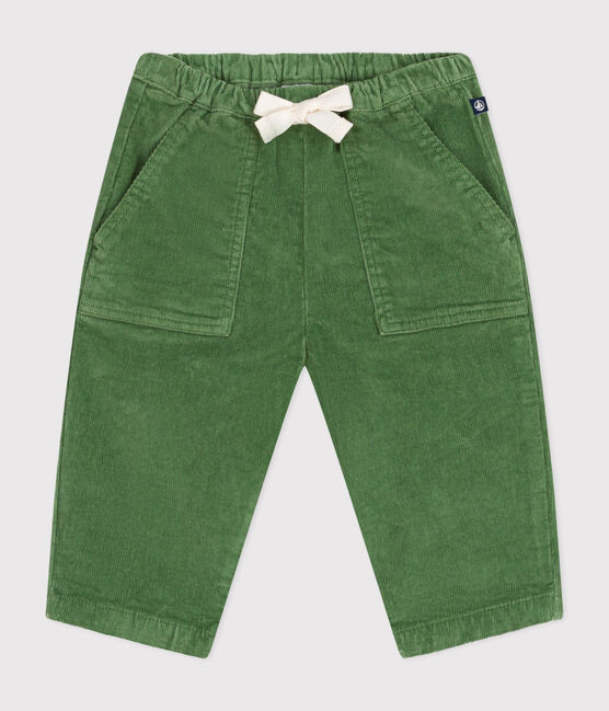 Pantaloni in velluto neonato verde PALMERAIE