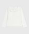 T-shirt a maniche lunghe in cotone tinta unita bambina bianco MARSHMALLOW