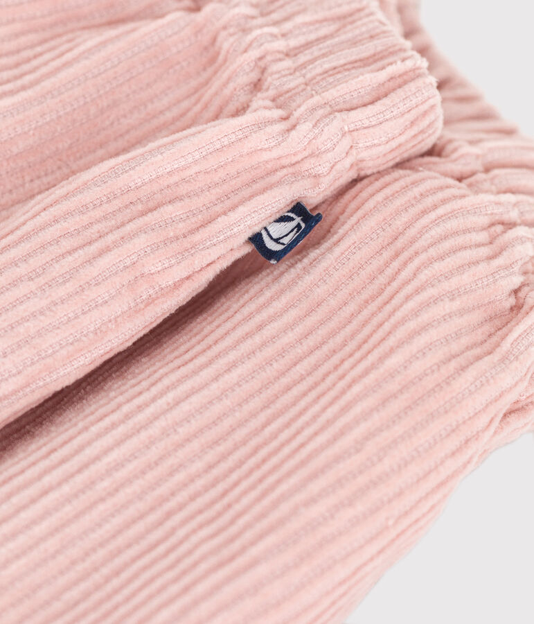 Pantaloni in velluto neonato rosa