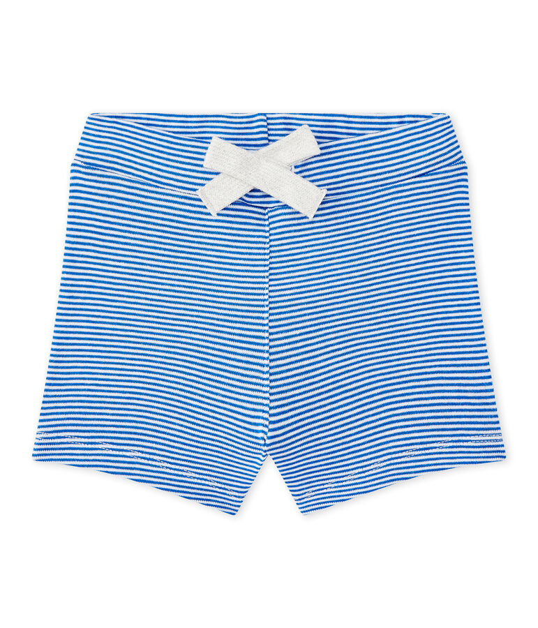 Short beb&eacute; bambino rigato blu PERSE/bianco MARSHMALLOW