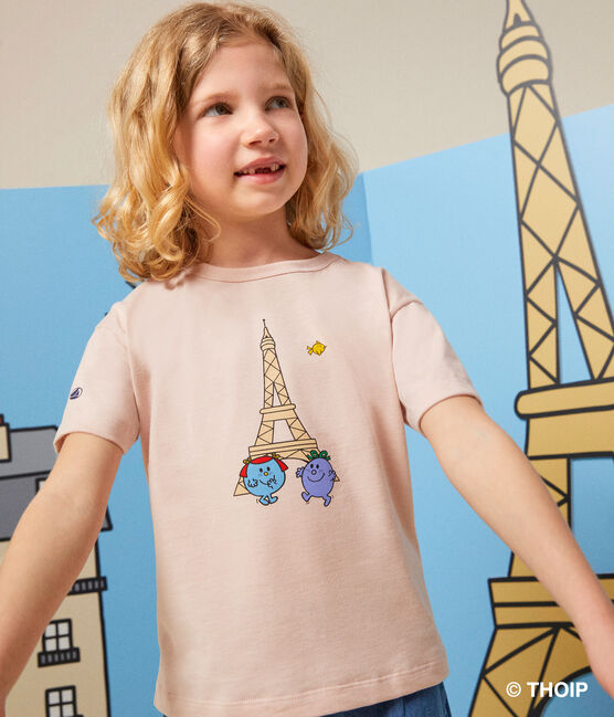 T-shirt Monsieur Madame in cotone bambino rosa SALINE