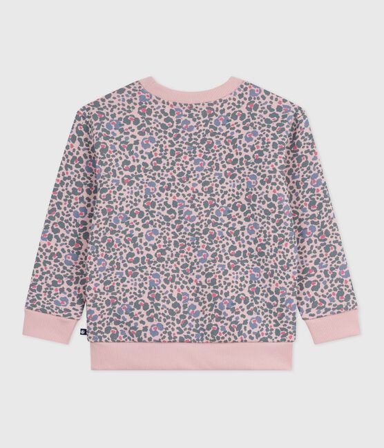 Felpa in cotone stampato bambina rosa JOLI/bianco MULTICO