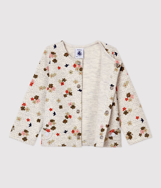 Cardigan in cotone bebè. beige MONTELIMAR/bianco MULTICO