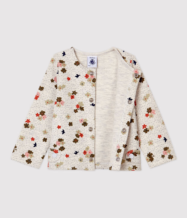 Cardigan in cotone beb&egrave;. beige/multicolore