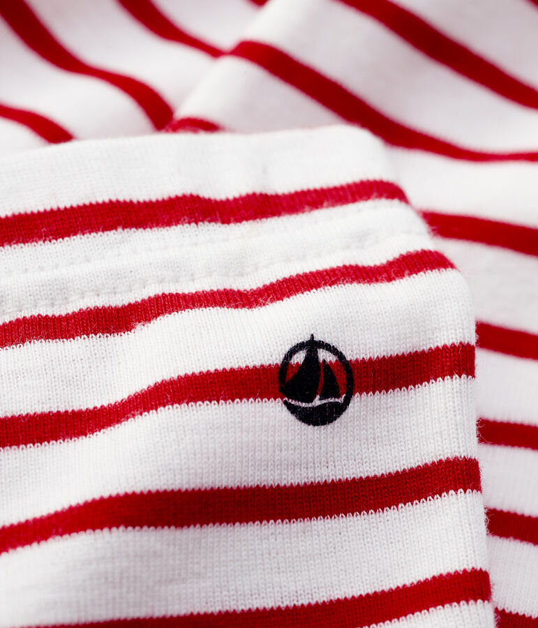 Leggins in cotone beb&egrave;. bianco/rosso