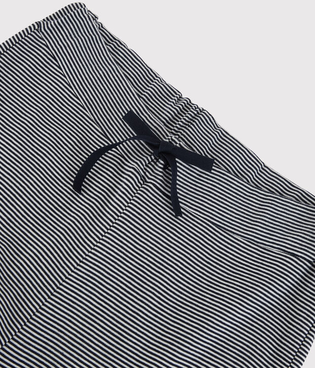 Pantaloni in cotone BIO donna blu/bianco