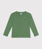 T-shirt a maniche lunghe a costine bambina/bambino verde PALMERAIE