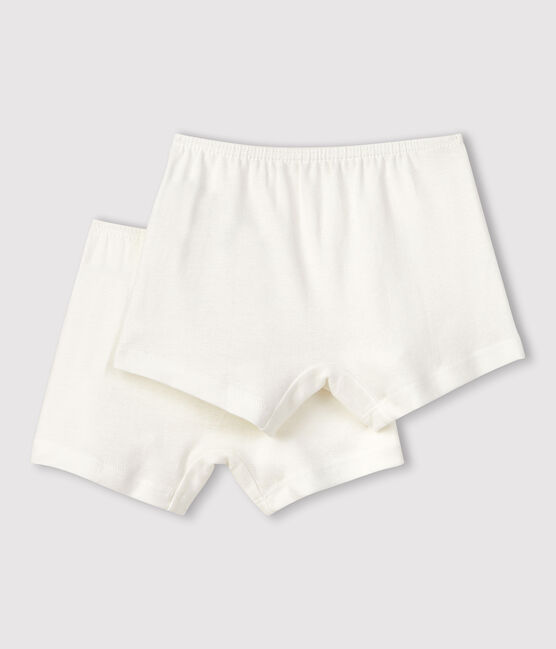 Confezione da 2 culotte bambina bianche in cotone biologico variante 1