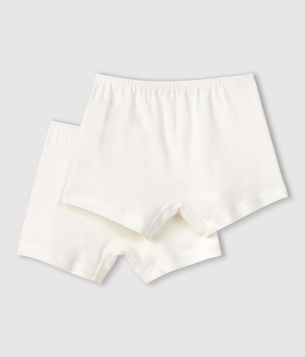 Confezione da 2 culotte bambina bianche in cotone biologico multicolore