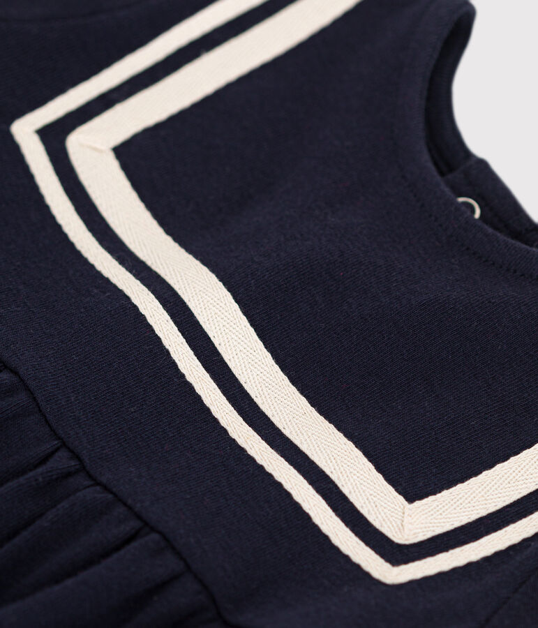 Abito beb&egrave; alla marinara in cotone biologico blu