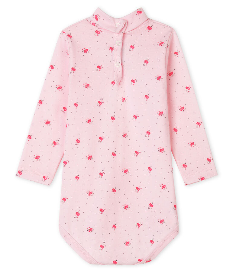 Body manica lunga e dolcevita beb&egrave; unisex rosa/rosa