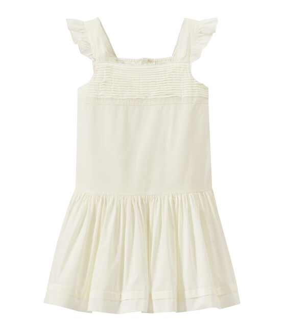 Abito da cerimonia bambina pizzo e cotone bianco MARSHMALLOW