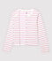 Cardigan in cotone/lino a righe Donna bianco MARSHMALLOW/rosa BOHEME