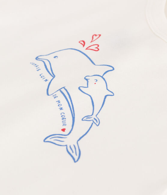 T-shirt a maniche corte in cotone tinta unita neonato bianco MARSHMALLOW