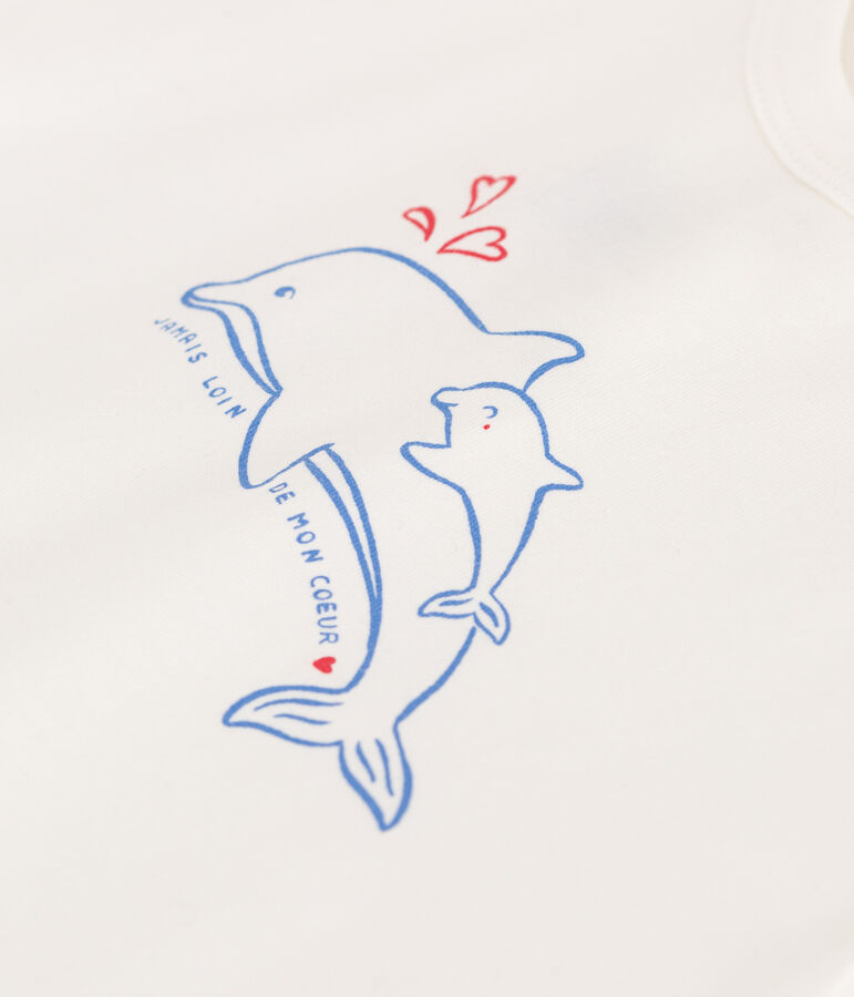 T-shirt a maniche corte in cotone tinta unita neonato bianco