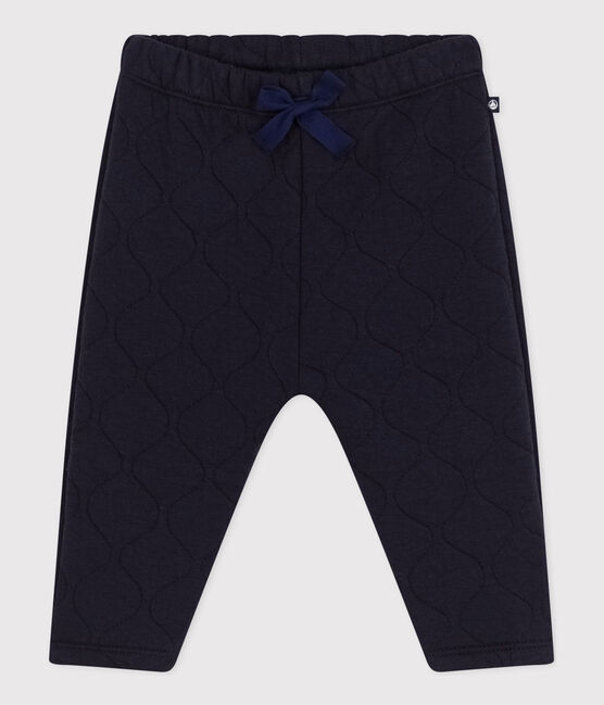 Pantalone in tubique trapuntato per bebè blu SMOKING