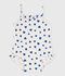 Costume da bagno intero con stampa a cuori e volant neonata bianco/blu