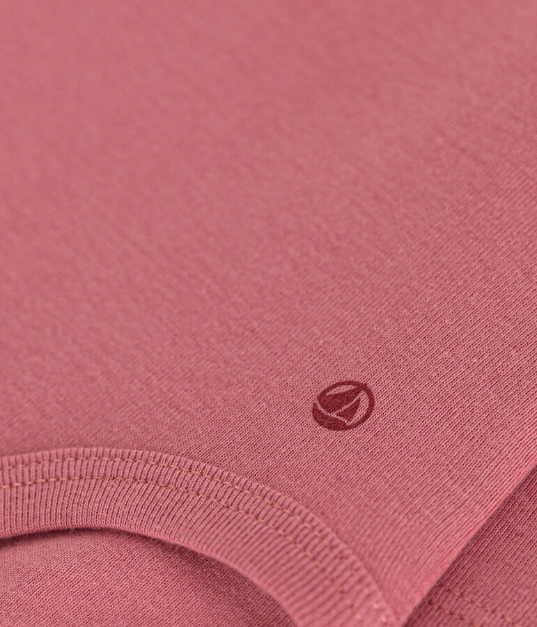 Body a manica lunga e collo alto in cotone per beb&egrave; rosa