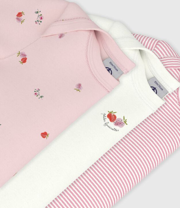Set di body a maniche corte in cotone con stampa a fiori neonata multicolore