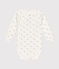 Body incrociato a maniche lunghe in cotone neonato bianco MARSHMALLOW/ HERBIER