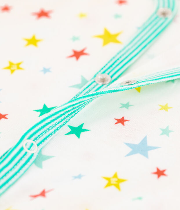 Tutina pigiama beb&egrave; con stelle colorate bianco/multicolore