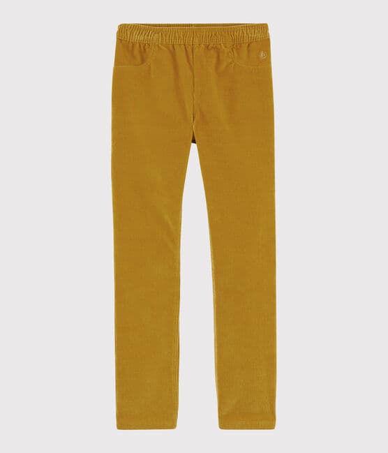 Pantaloni in velluto bambina giallo TOPAZE