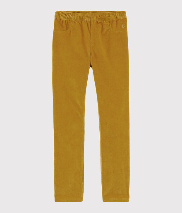 Pantaloni in velluto bambina giallo