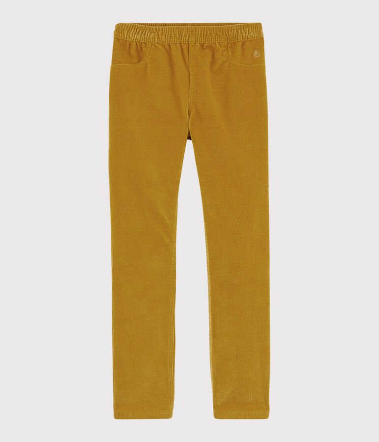 Pantaloni in velluto bambina giallo