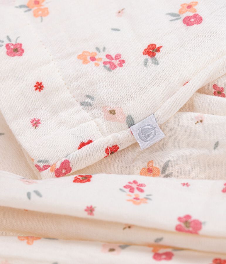 Abito senza maniche per bambini in cotone stampato bianco/multicolore