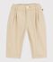 Pantaloni in serge tinta unita neonato beige