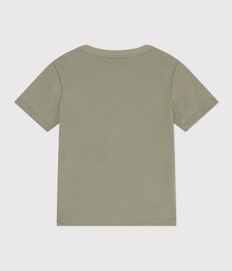 T-shirt  maniche corte in cotone bambino verde/ecru