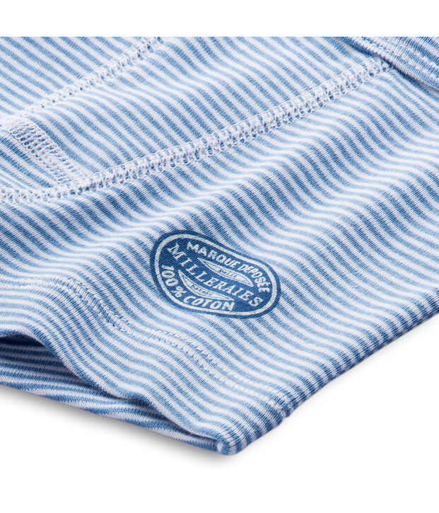 Boxer gar&ccedil;on ray&eacute; milleraies blu/bianco