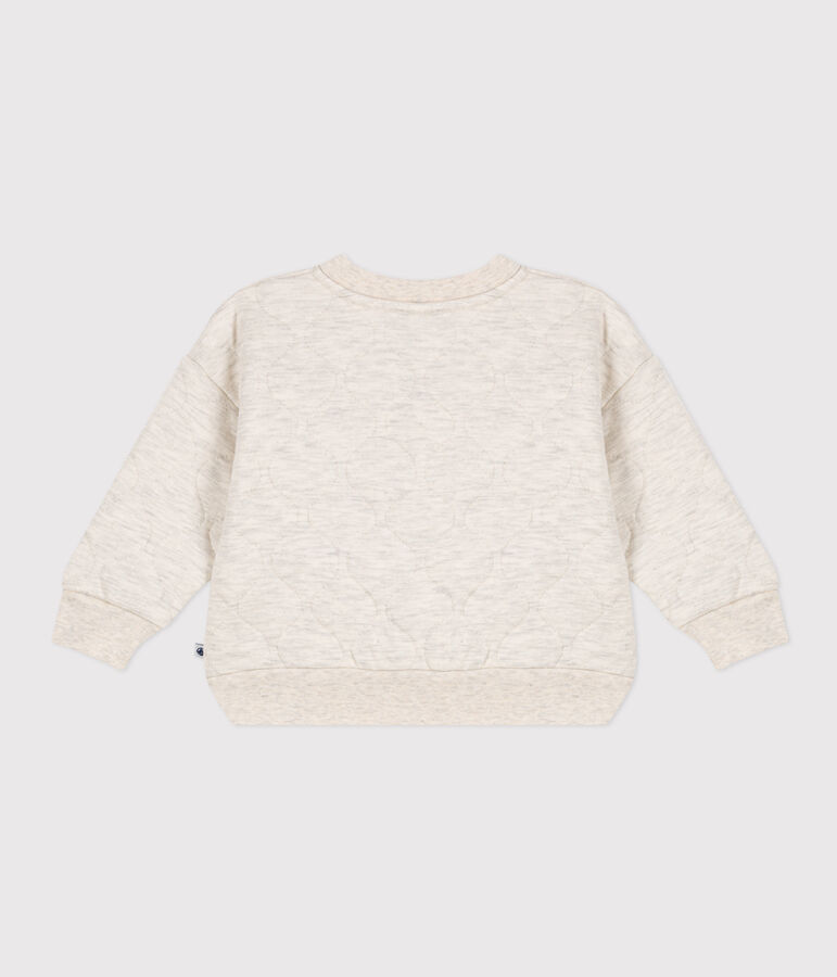 Letter jacket in tubique trapuntato per beb&egrave; beige