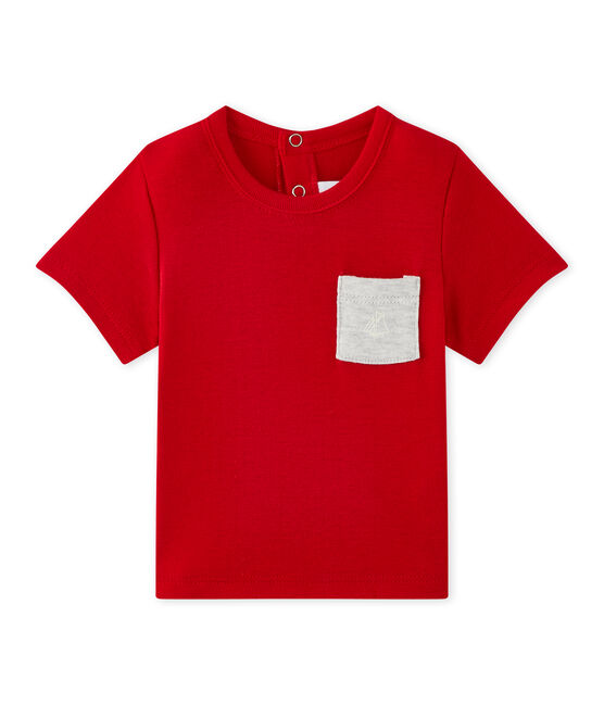 T-shirt bebé bambino tinta unita rosso TERKUIT