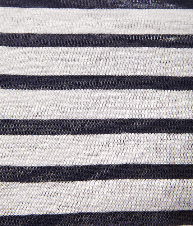 Maglia marini&egrave;re donna in lino bianco/blu