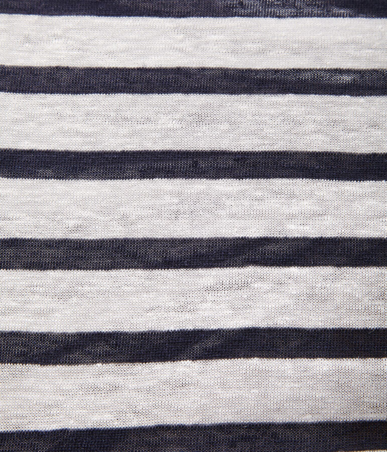 Maglia marini&egrave;re donna in lino bianco/blu