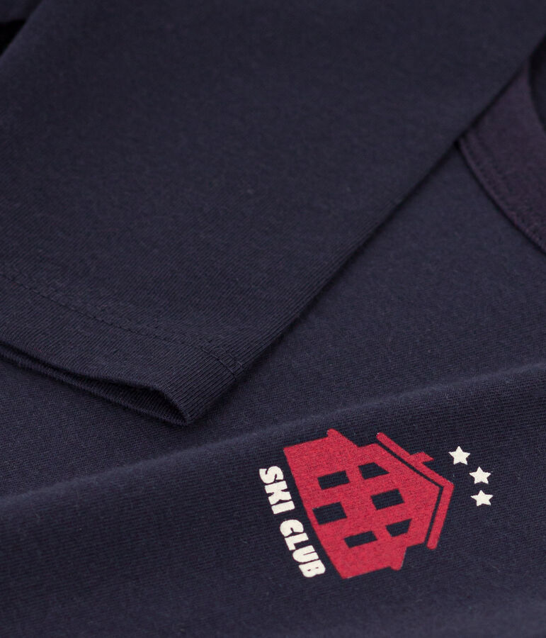 T-shirt a maniche lunghe in cotone bambino unisex blu