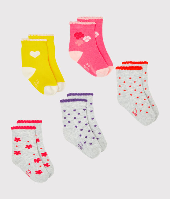 Set di 5 paia di calzini bebè bambina variante 2