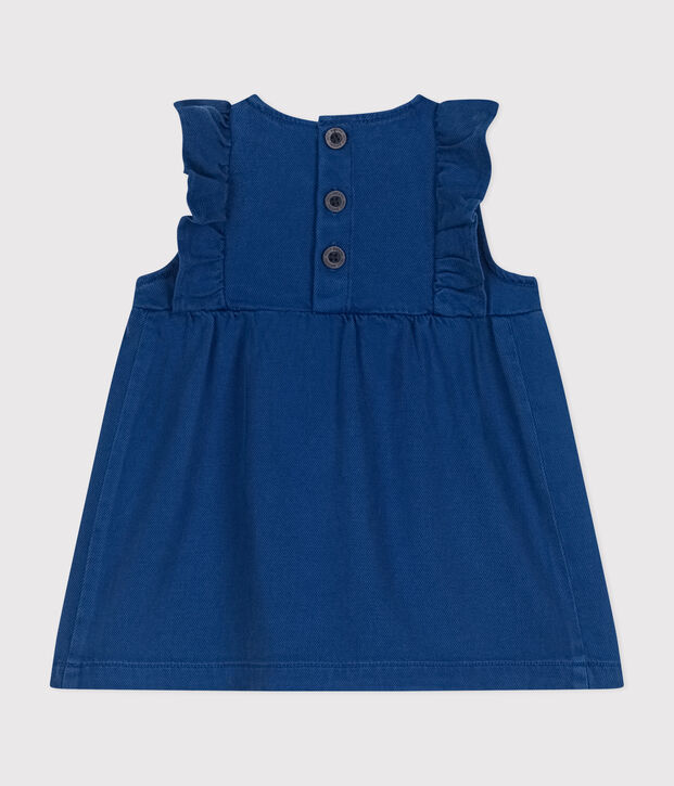 Abito senza maniche in cotone/lyocell neonato blu