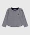 T-shirt a maniche lunghe in cotone a righe bambino blu SOIR/ MILK