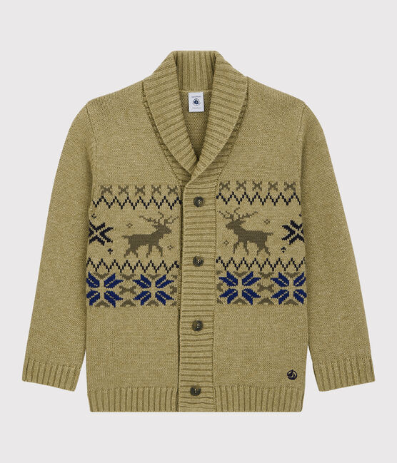 Cardigan bambino in lana e cotone JERRYCAN MOULINE/ MULTICO