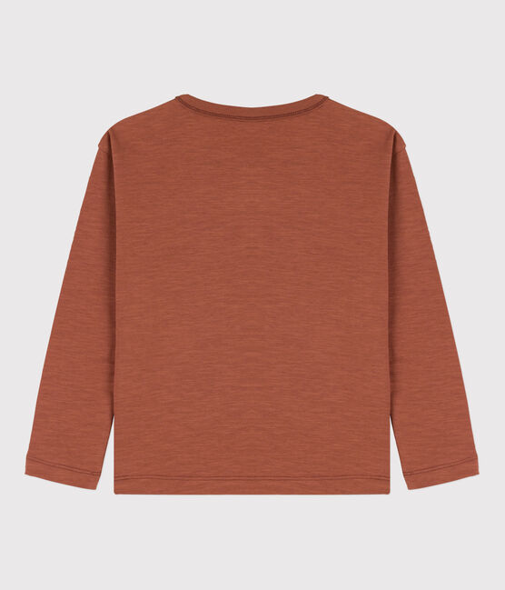 T-shirt bambino a maniche lunghe in cotone marrone CINA