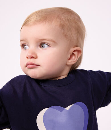 T-shirt a maniche lunghe in cotone tinta unita neonato